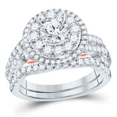 14kt Two-tone Gold Womens Round Diamond Bridal Wedding Engagement Ring Band Set 2.00  (Certified)